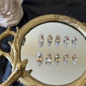 Handmade Press-on Nails/Luxury Nails/Long coffin/maximalism/custom nails